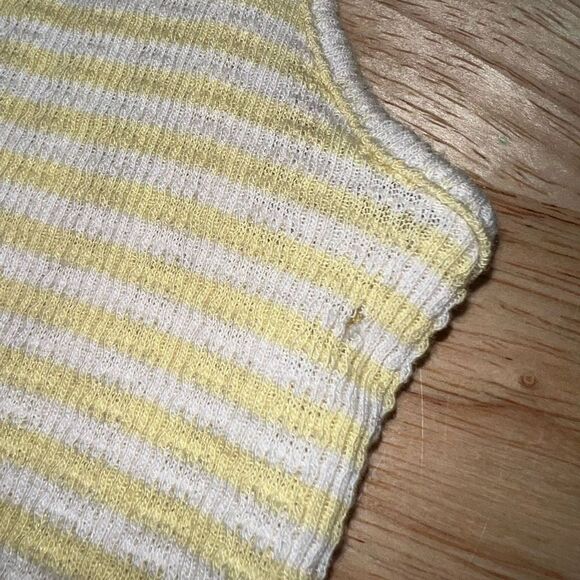 FREE - Me to We Essentials, Striped Baby Yellow Beachy Tank Crop Top - Picture 6 of 11